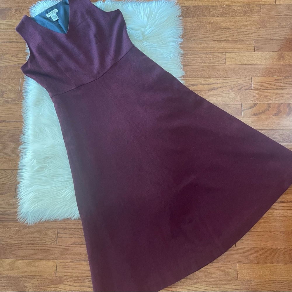 Vintage Eddie Bauer V Neck Dress Wool Blend Maxi Dress Large Petite Sleeveless